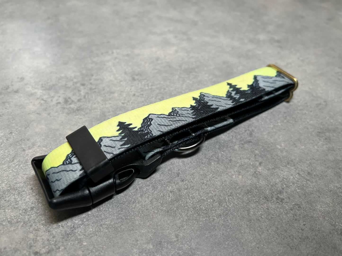 COLOR CHANGING Sunset Mountain Dog Collar | Hand Painted Dog Collar