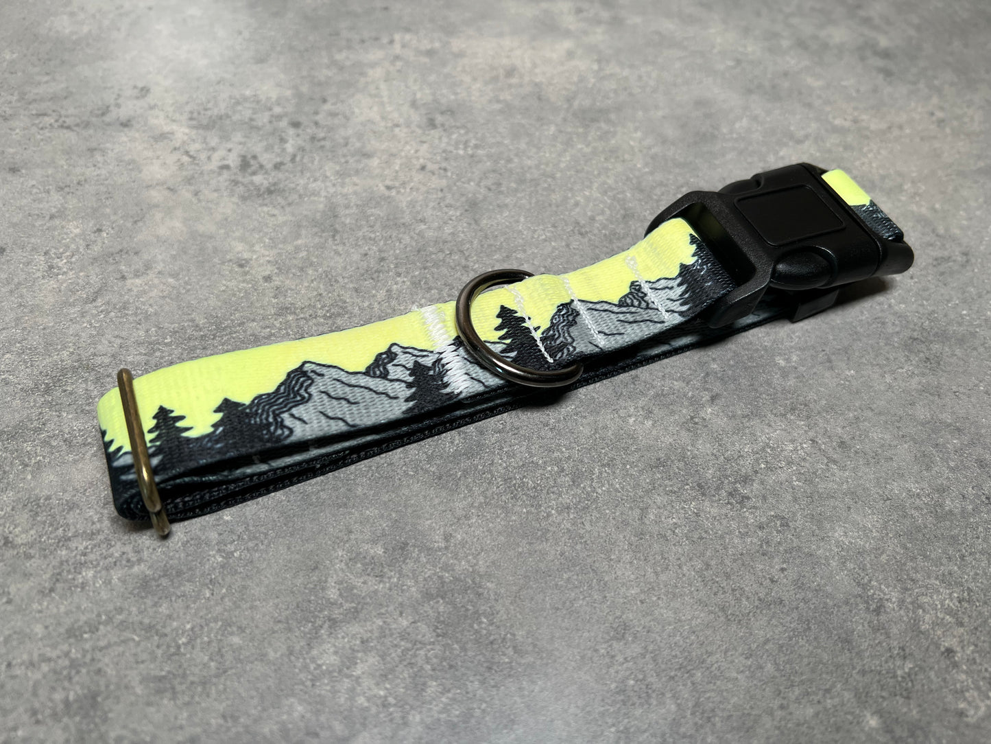 COLOR CHANGING Sunset Mountain Dog Collar | Hand Painted Dog Collar