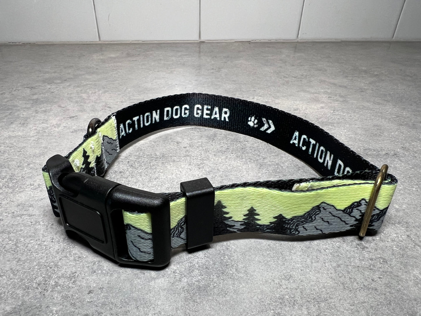 COLOR CHANGING Sunset Mountain Dog Collar | Hand Painted Dog Collar