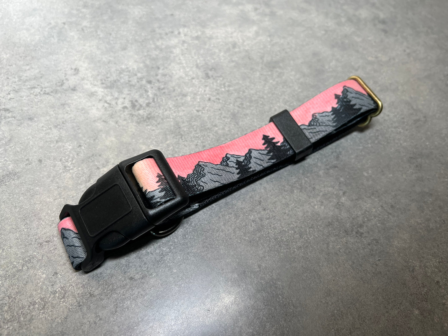 COLOR CHANGING Sunset Mountain Dog Collar | Hand Painted Dog Collar