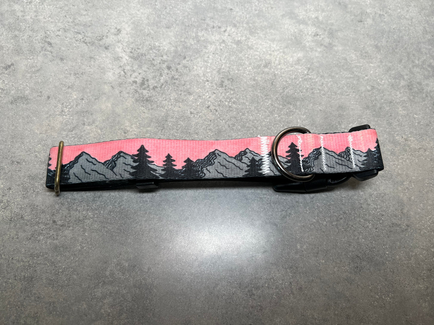 COLOR CHANGING Sunset Mountain Dog Collar | Hand Painted Dog Collar