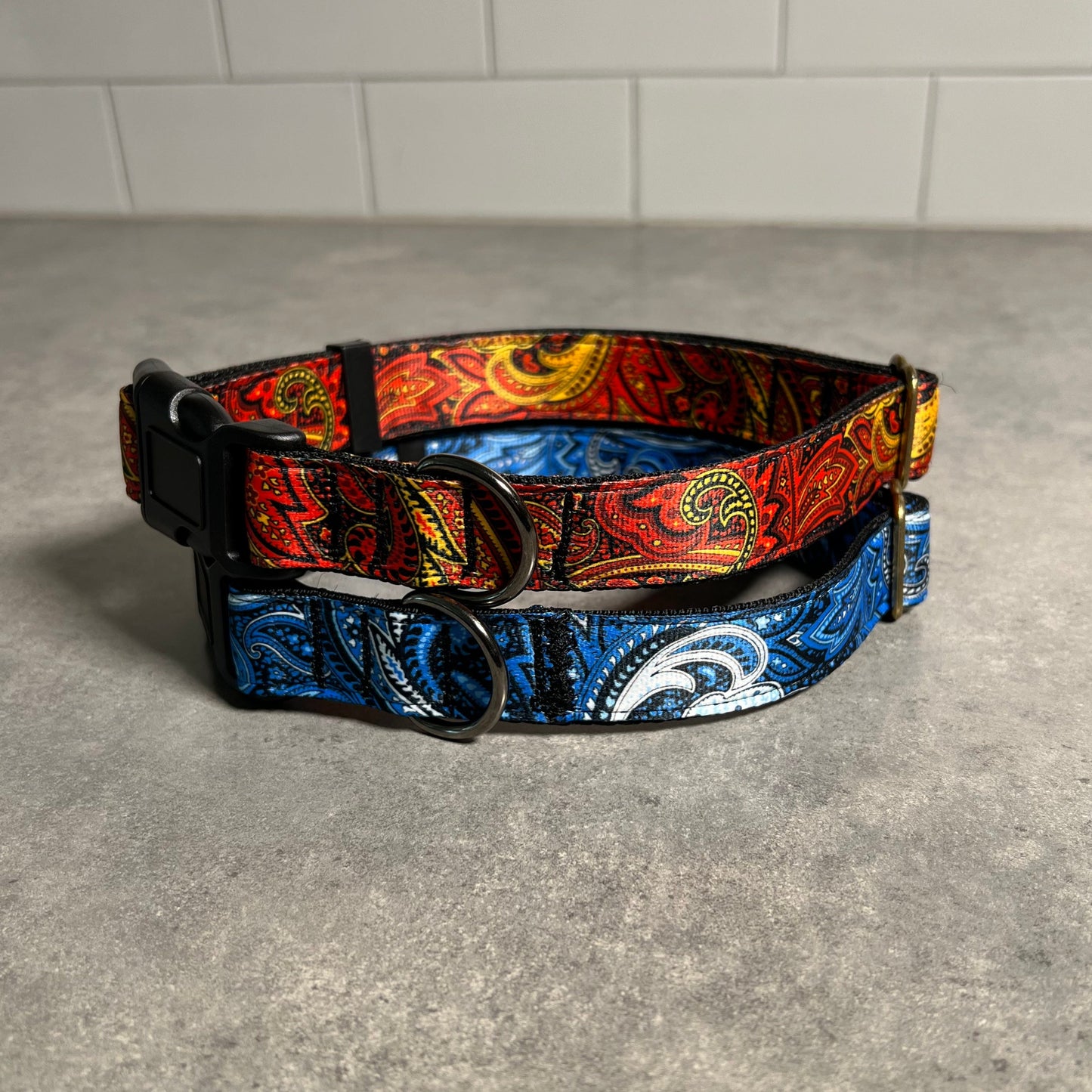 Paisley on Fire or Ice | Handmade Dog Collar