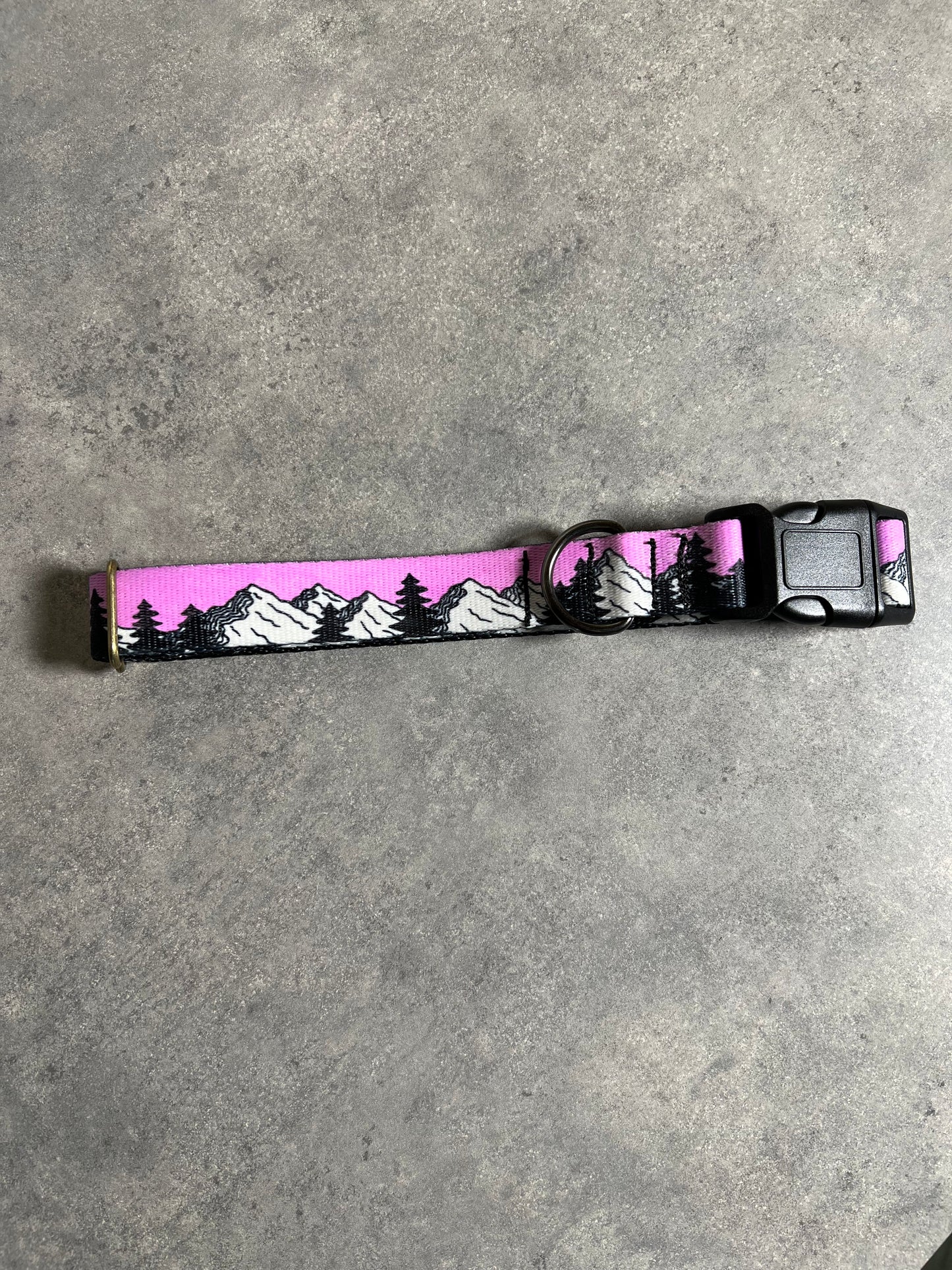 COLOR CHANGING Sunrise Mountain Dog Collar | Hand Painted Dog Collar