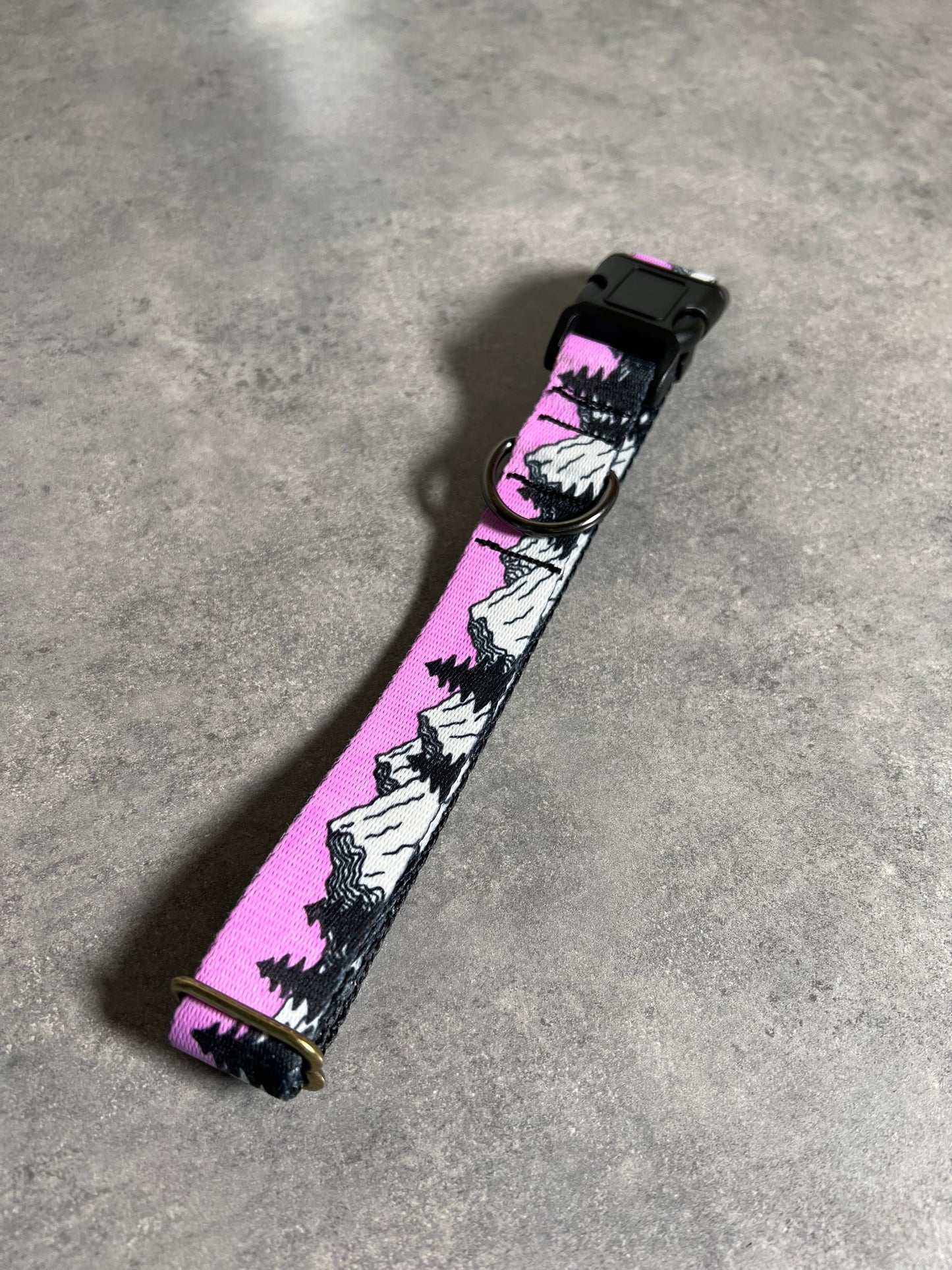 COLOR CHANGING Sunrise Mountain Dog Collar | Hand Painted Dog Collar