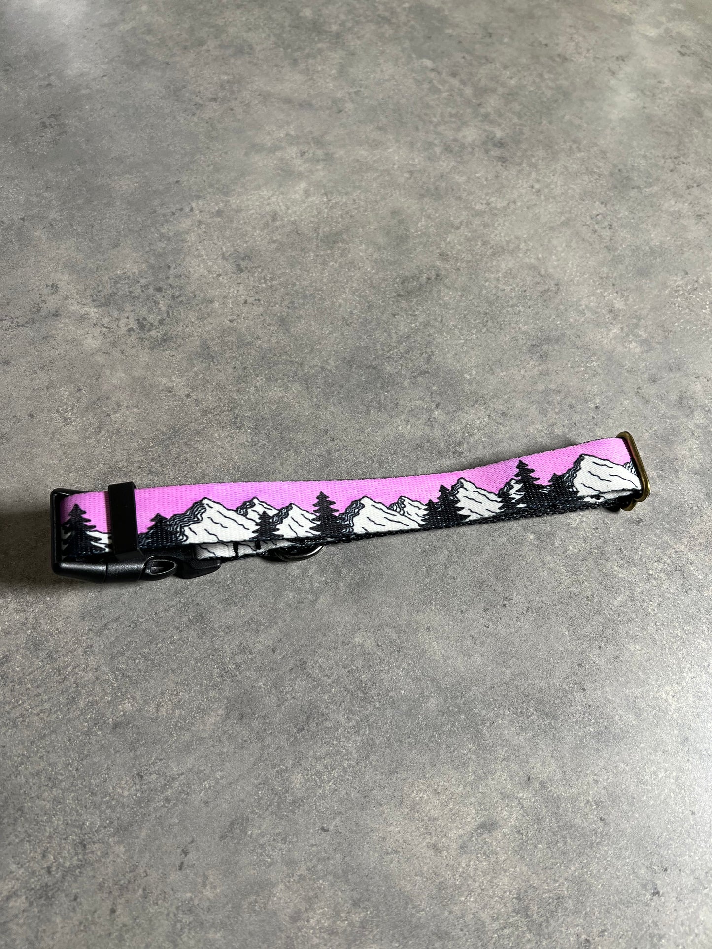 COLOR CHANGING Sunrise Mountain Dog Collar | Hand Painted Dog Collar