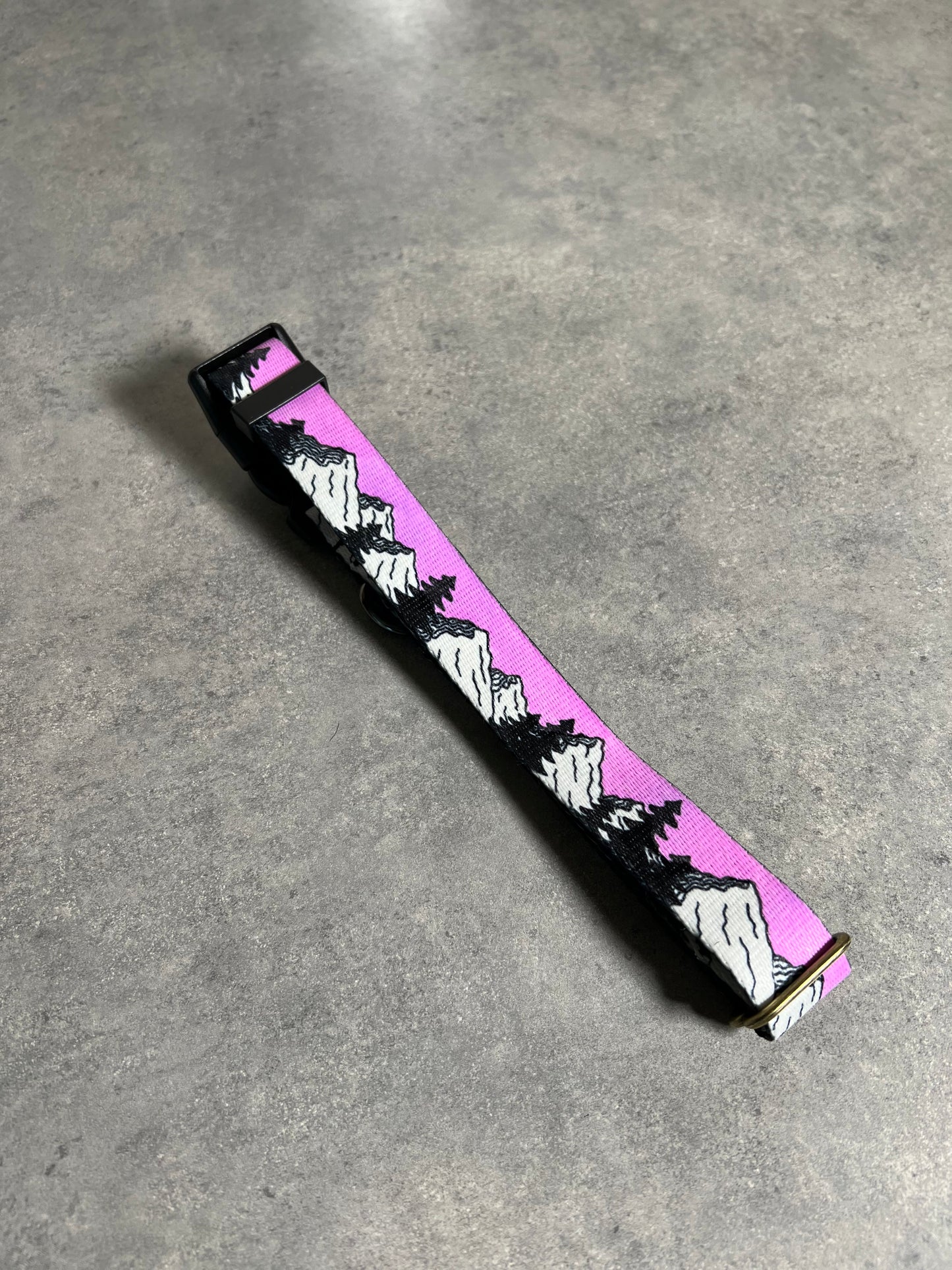 COLOR CHANGING Sunrise Mountain Dog Collar | Hand Painted Dog Collar