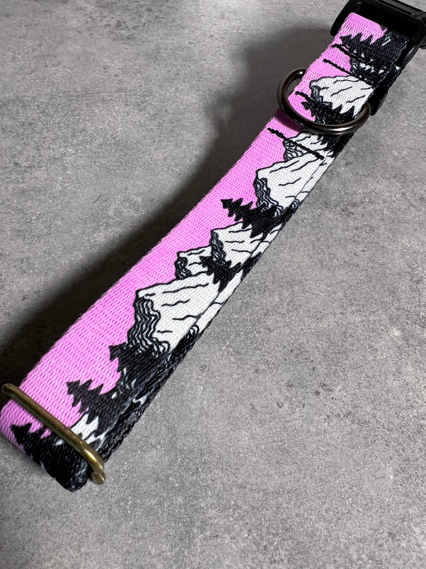 COLOR CHANGING Sunrise Mountain Dog Collar | Hand Painted Dog Collar
