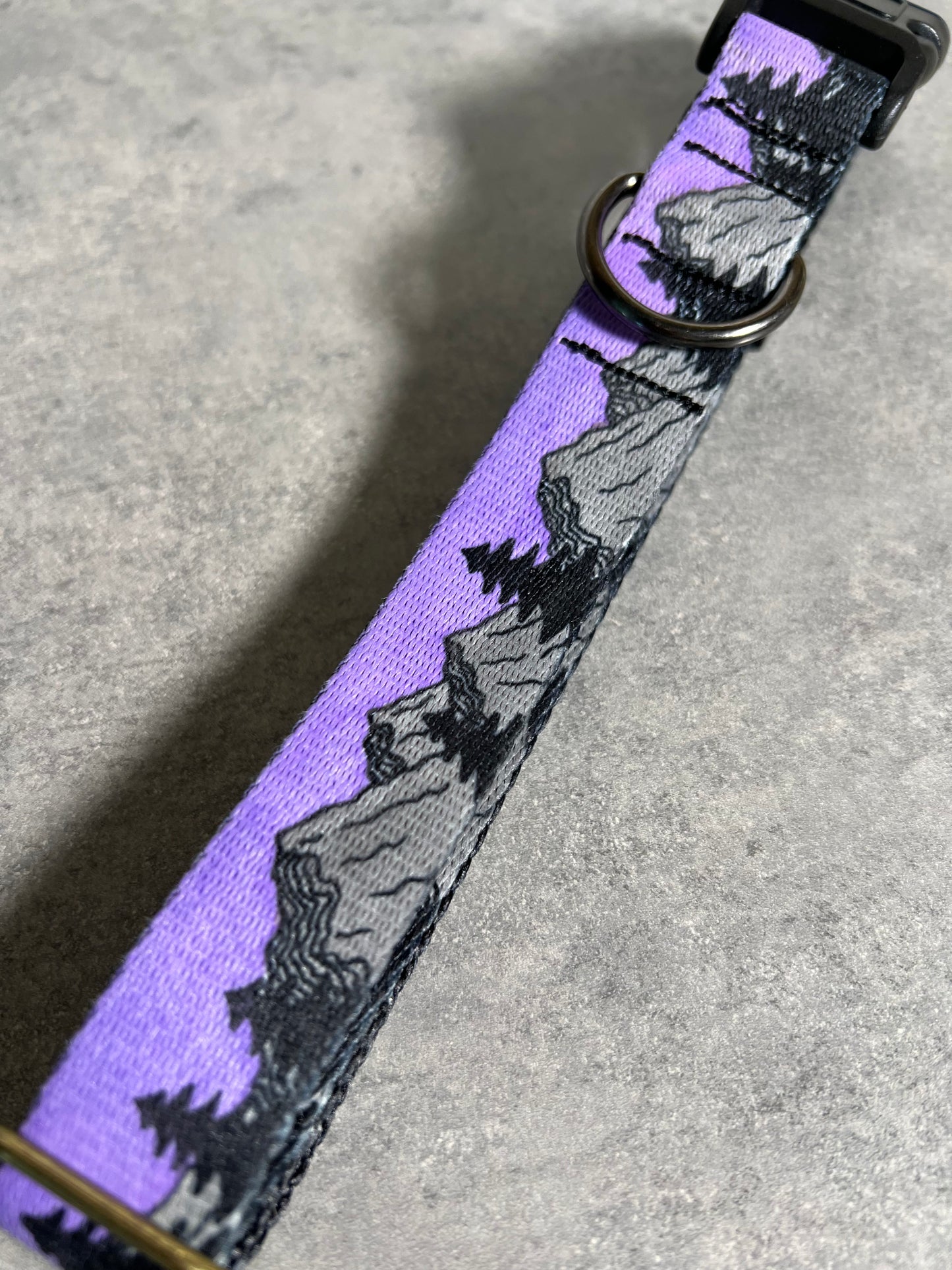 COLOR CHANGING Sunrise Mountain Dog Collar | Hand Painted Dog Collar