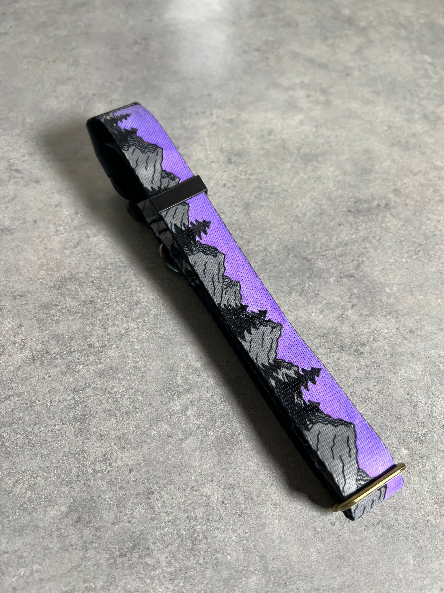 COLOR CHANGING Sunrise Mountain Dog Collar | Hand Painted Dog Collar