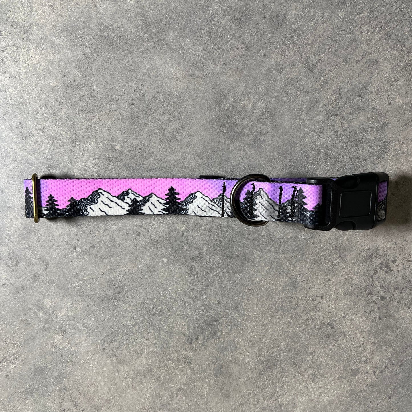 COLOR CHANGING Sunrise Mountain Dog Collar | Hand Painted Dog Collar