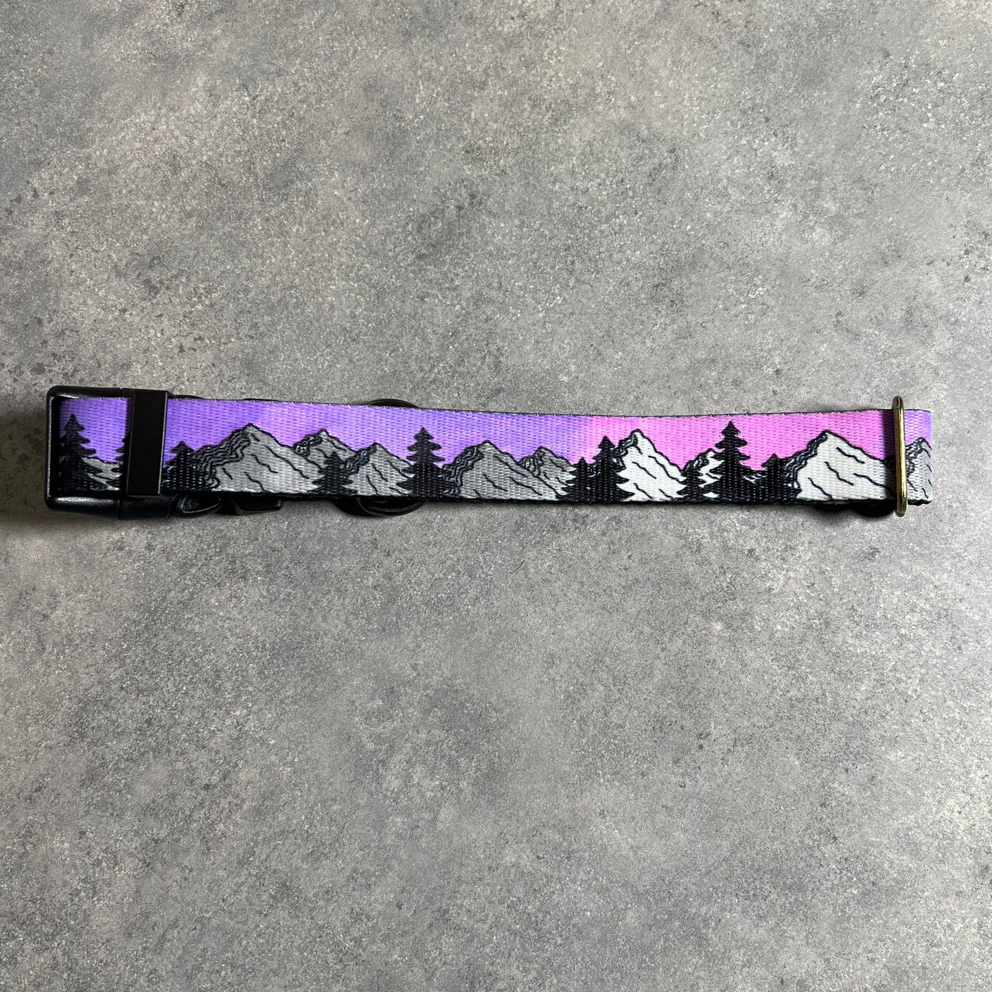 COLOR CHANGING Sunrise Mountain Dog Collar | Hand Painted Dog Collar