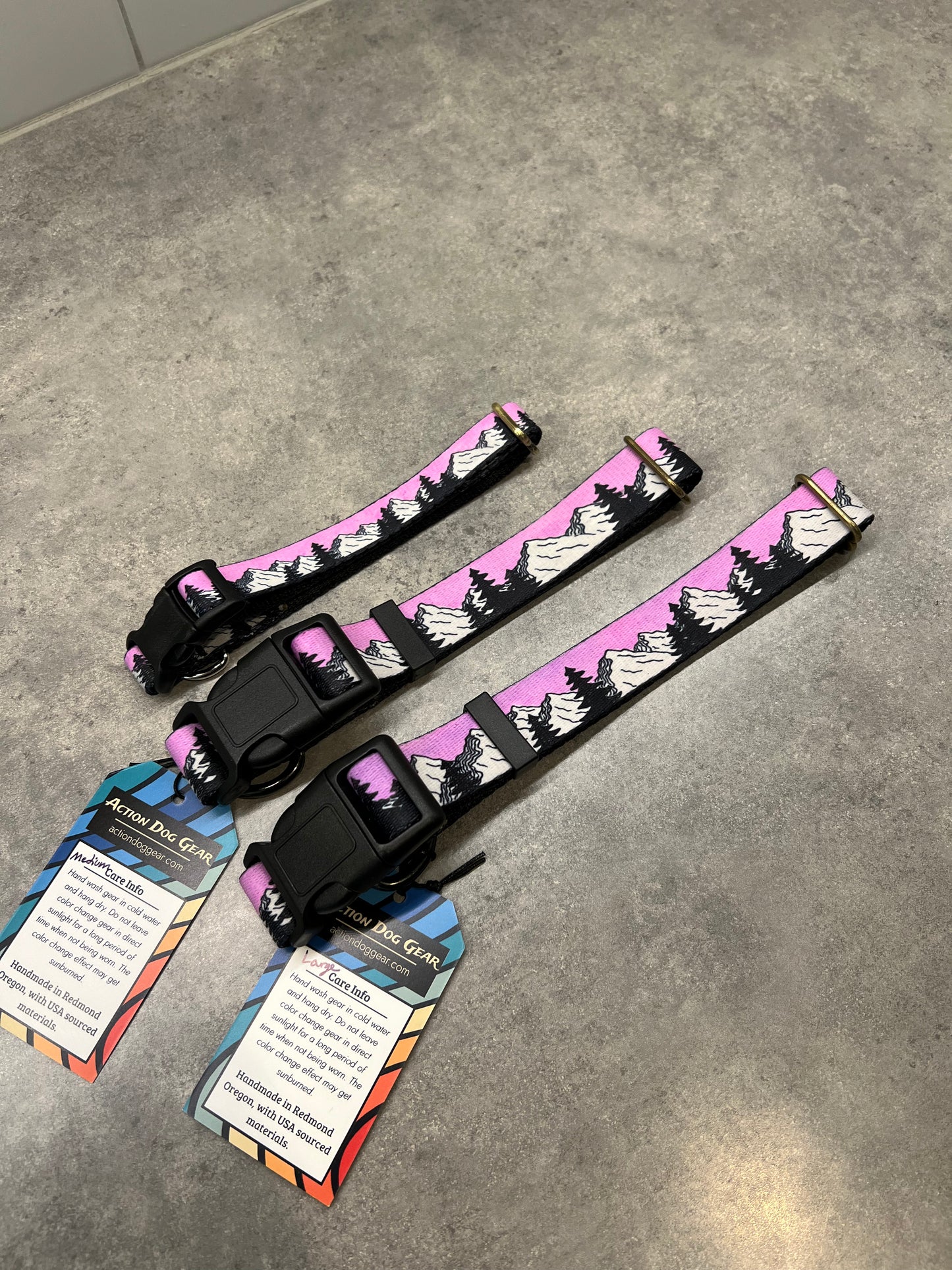 COLOR CHANGING Sunrise Mountain Dog Collar | Hand Painted Dog Collar