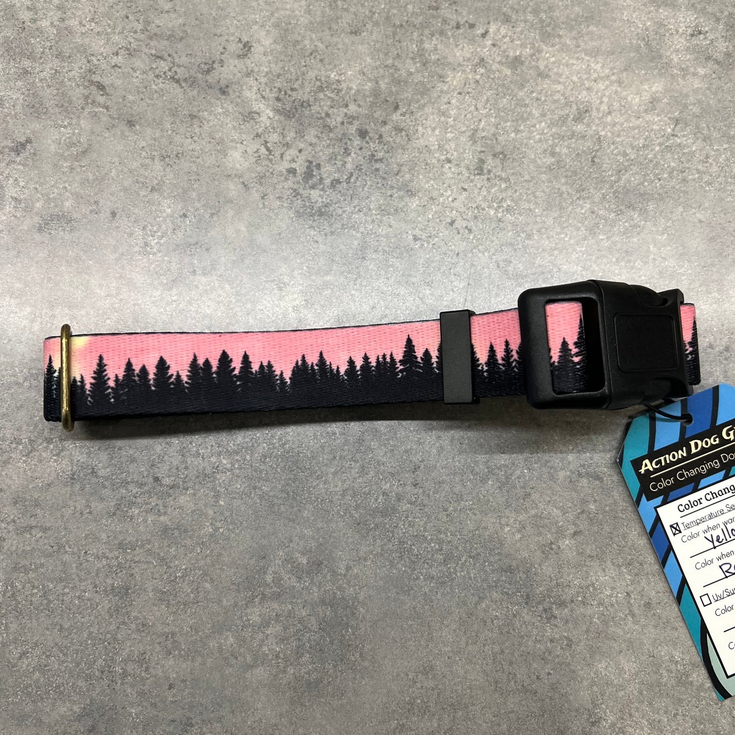 COLOR CHANGING Sunset Forest Dog Collar | Hand Painted Dog Collar