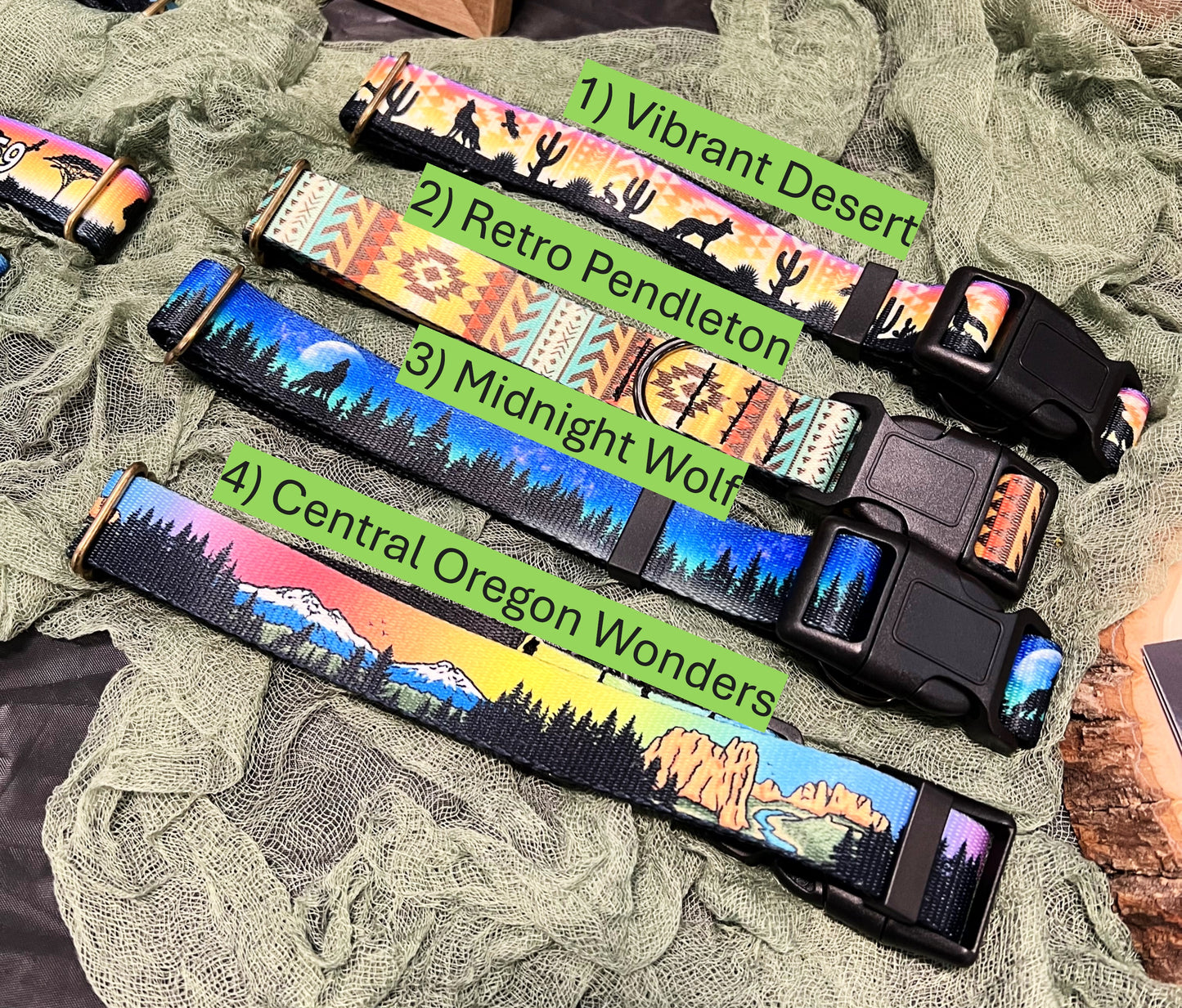 Nature inspired with Custom Name and Number | Handmade Dog Collars