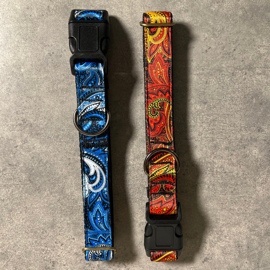 Paisley on Fire or Ice | Handmade Dog Collar