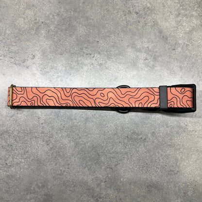 HEAT ALERT Topo Red Dog Collar | Hand Painted Dog Collar