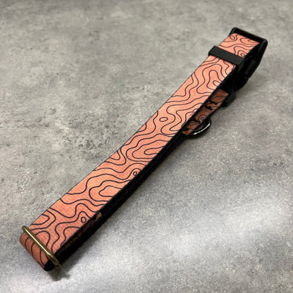 HEAT ALERT Topo Red Dog Collar | Hand Painted Dog Collar