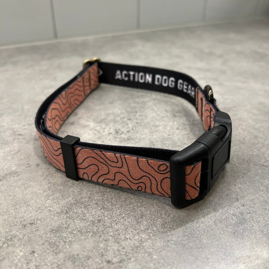 HEAT ALERT Topo Red Dog Collar | Hand Painted Dog Collar