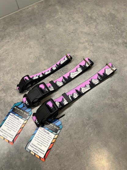 COLOR CHANGING Sunrise Mountain Dog Collar | Hand Painted Dog Collar