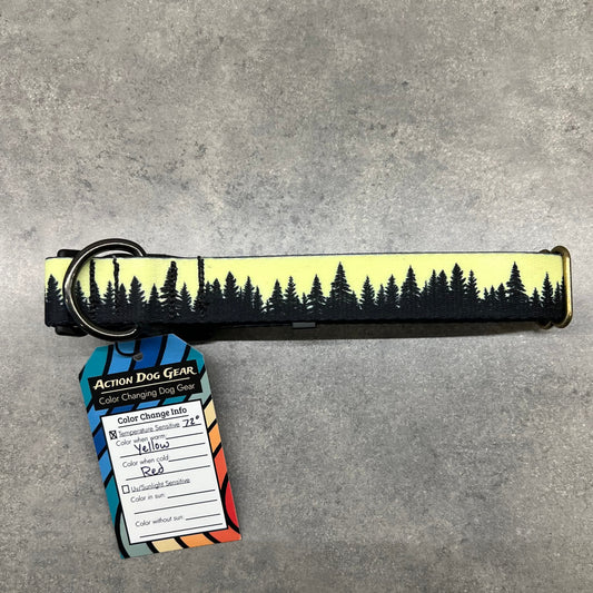 COLOR CHANGING Sunset Forest Dog Collar | Hand Painted Dog Collar