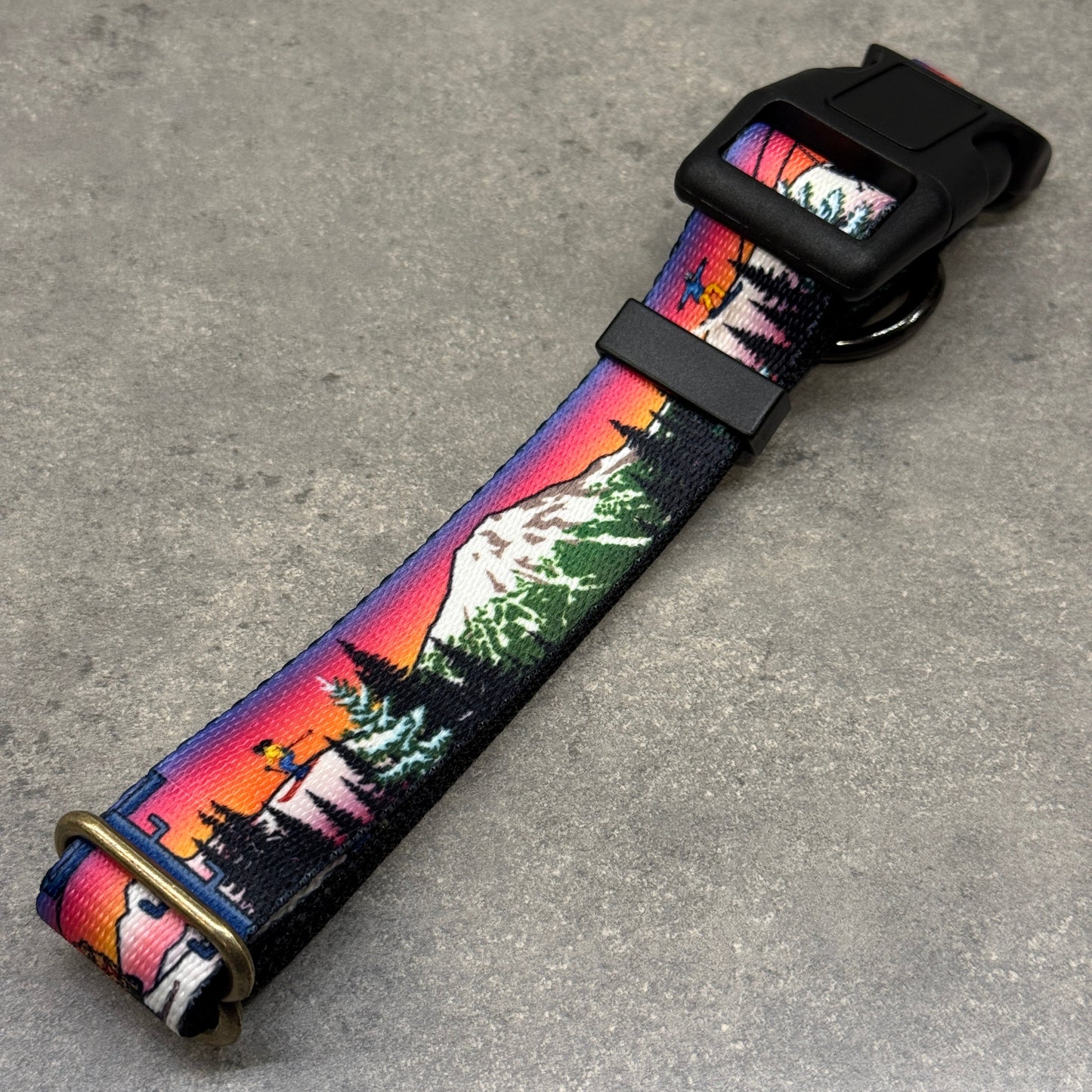 Mt. Bachelor Alpenglow Dog Collar | Handmade in Bend Oregon