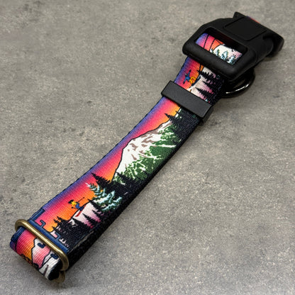 Mt. Bachelor Alpenglow Dog Collar | Handmade in Bend Oregon