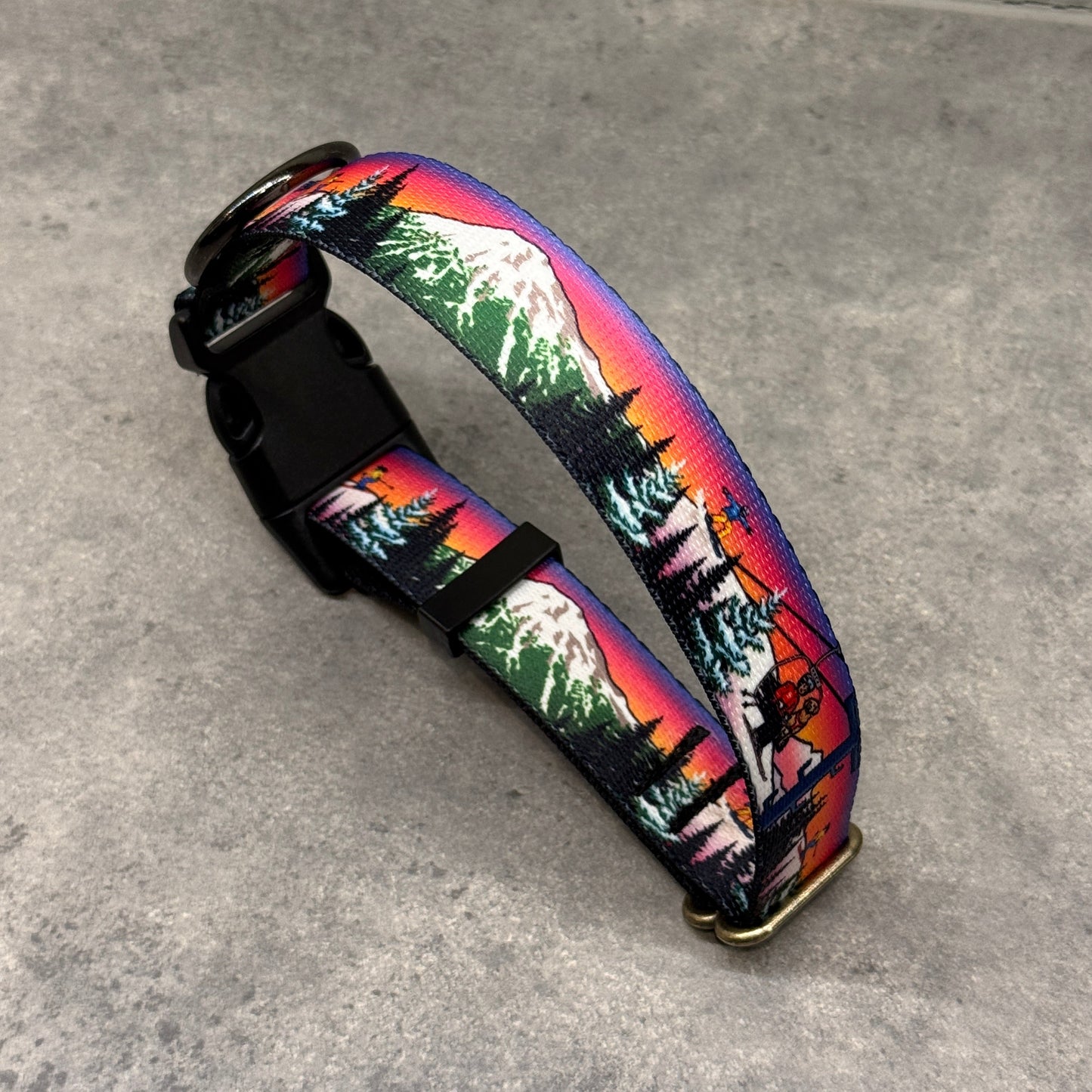 Mt. Bachelor Alpenglow Dog Collar | Handmade in Bend Oregon