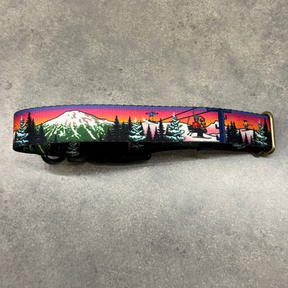 Mt. Bachelor Alpenglow Dog Collar | Handmade in Bend Oregon