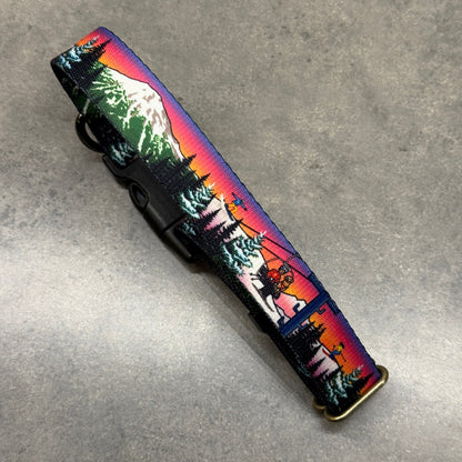 Mt. Bachelor Alpenglow Dog Collar | Handmade in Bend Oregon