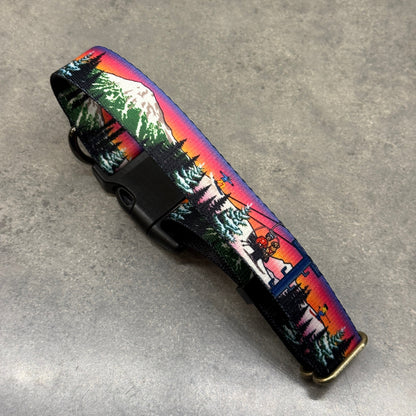 Mt. Bachelor Alpenglow Dog Collar | Handmade in Bend Oregon