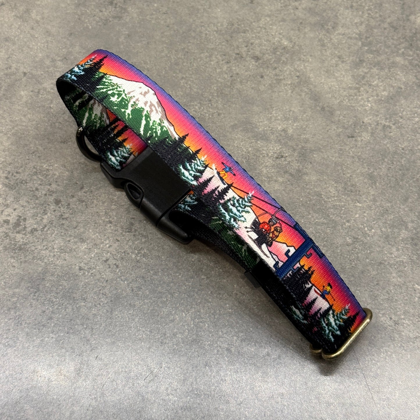 Mt. Bachelor Alpenglow Dog Collar | Handmade in Bend Oregon