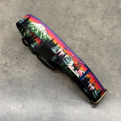 Mt. Bachelor Alpenglow Dog Collar | Handmade in Bend Oregon