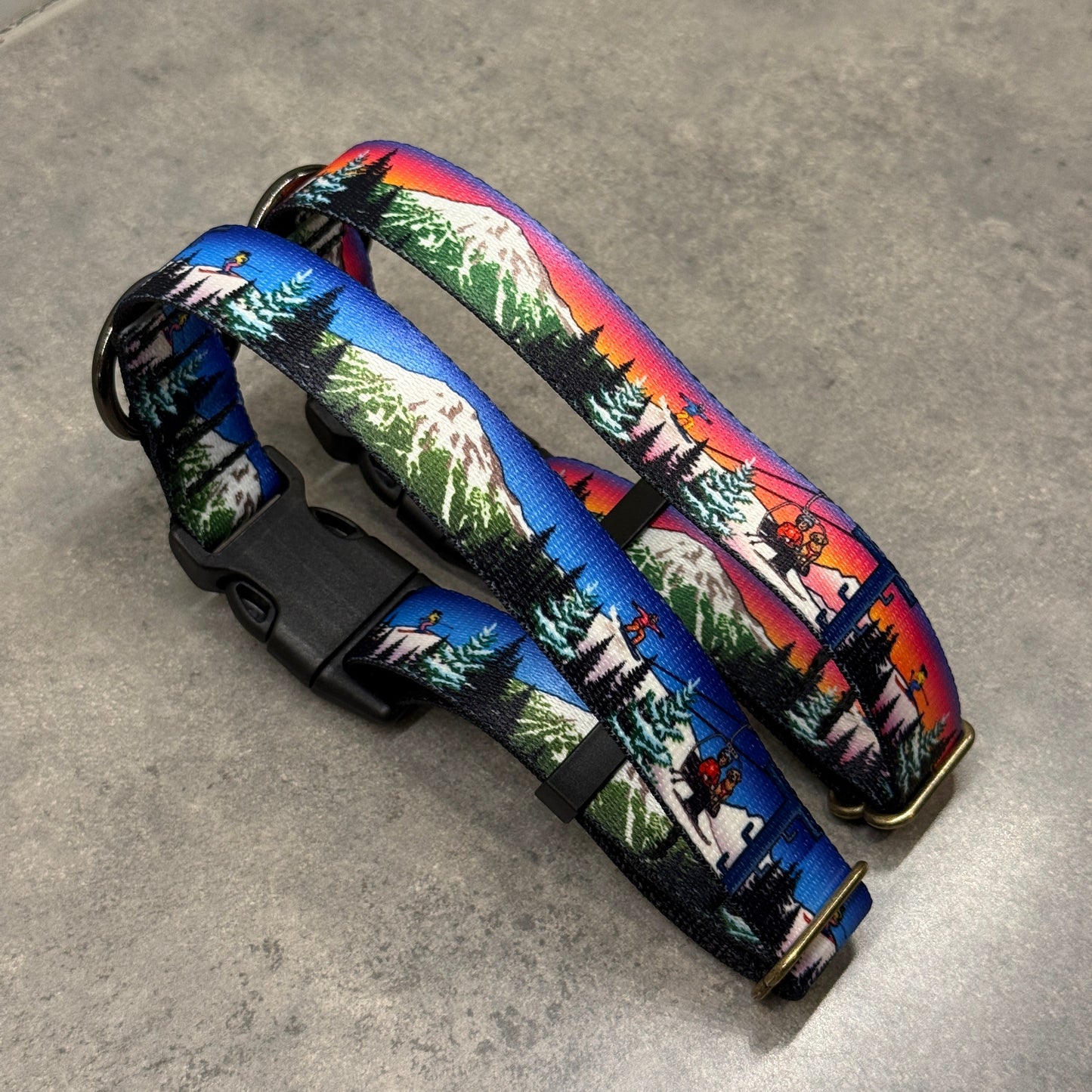 Mt. Bachelor Alpenglow Dog Collar | Handmade in Bend Oregon