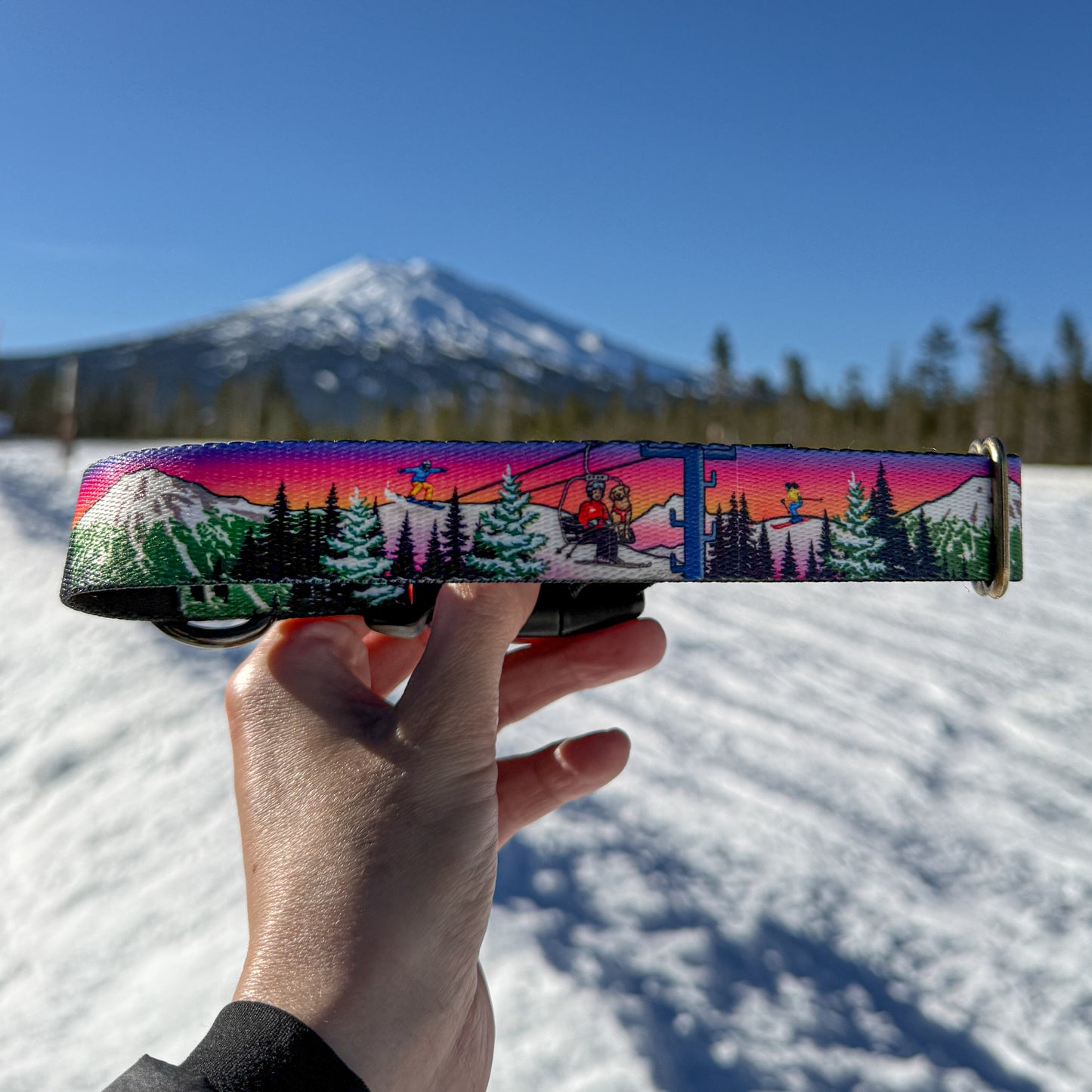 Mt. Bachelor Alpenglow Dog Collar | Handmade in Bend Oregon