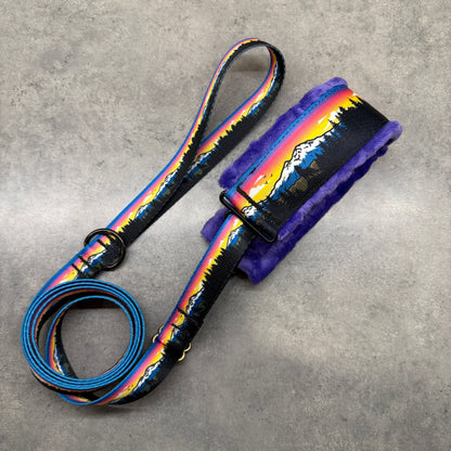 Sunset Three Sisters Minky Slip Collar + Built-In Leash