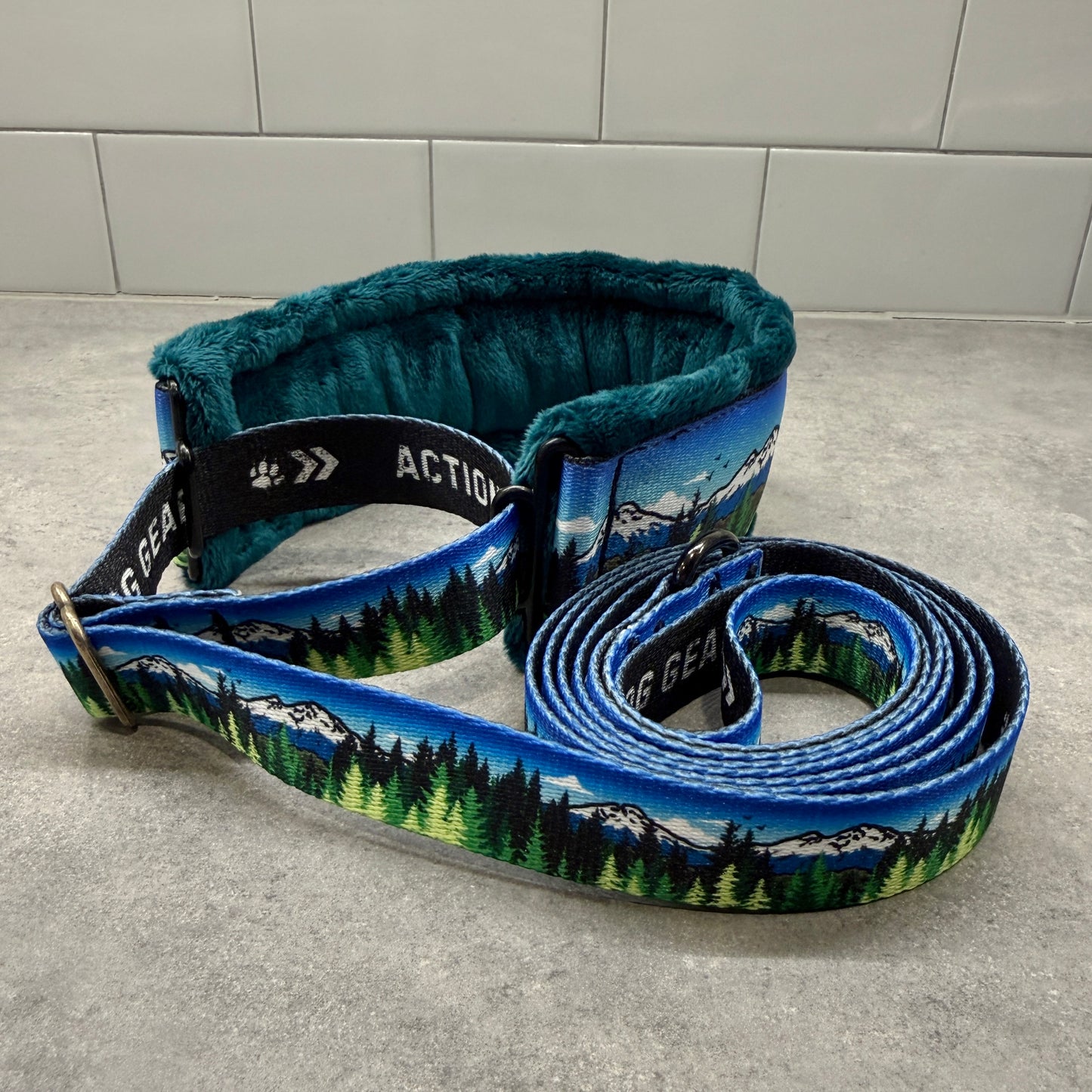 Blue Sky Three Sisters Minky Slip Collar + Built-In Leash