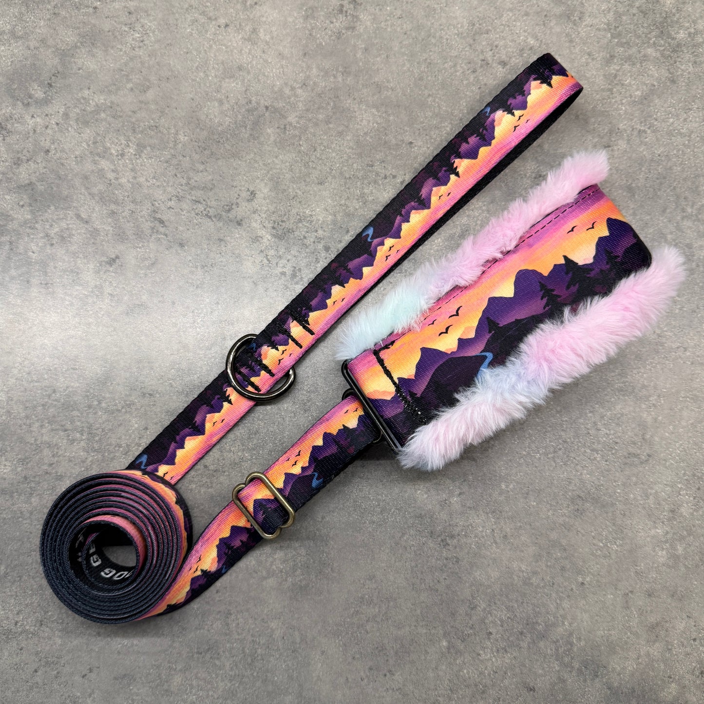 Violet Horizons Minky Slip Collar + Built-In Leash | Handmade