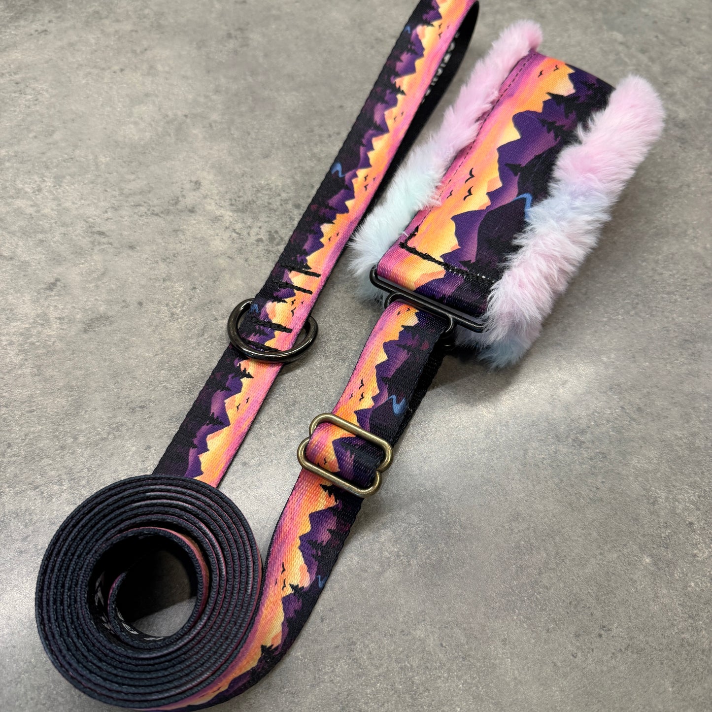 Violet Horizons Minky Slip Collar + Built-In Leash | Handmade