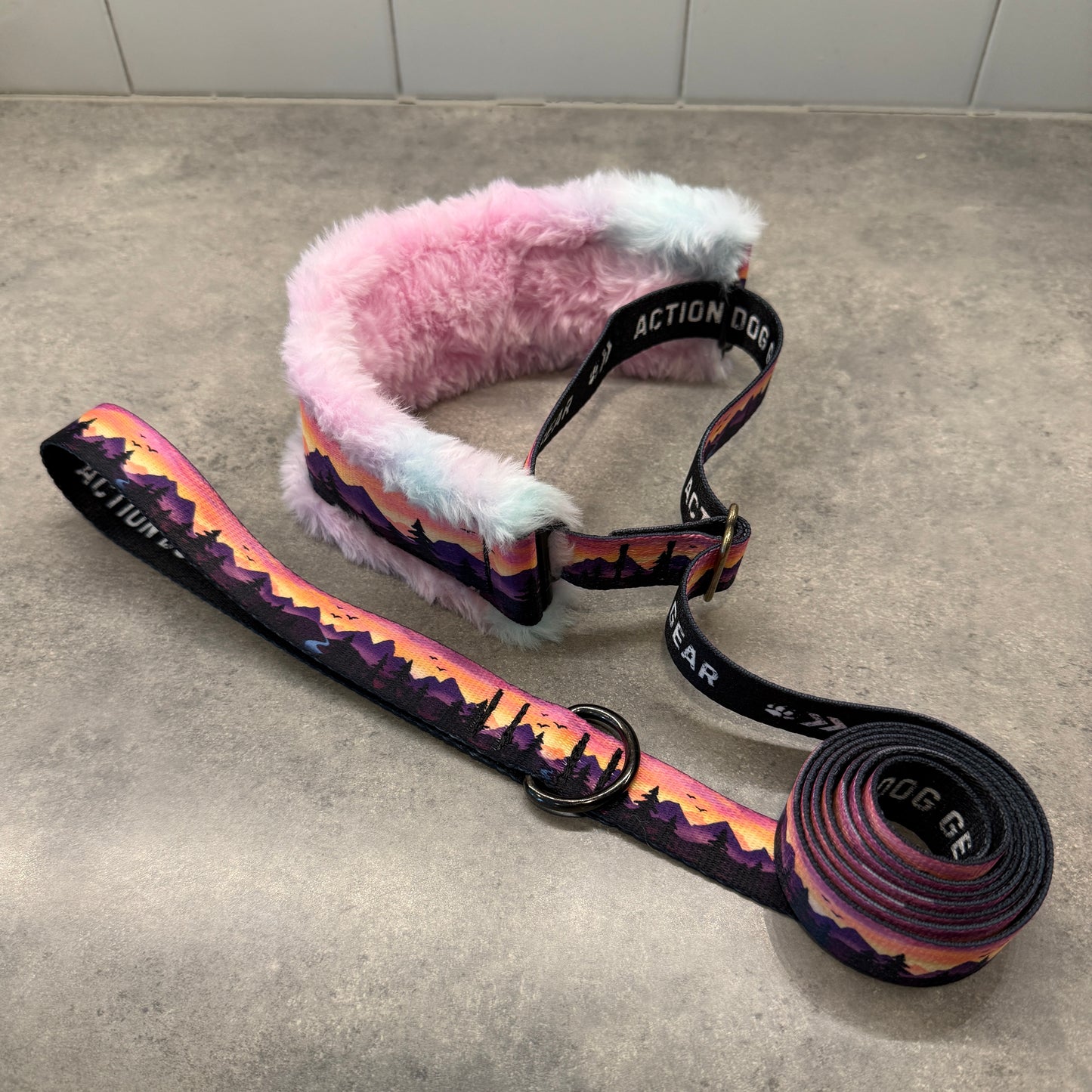 Violet Horizons Minky Slip Collar + Built-In Leash | Handmade