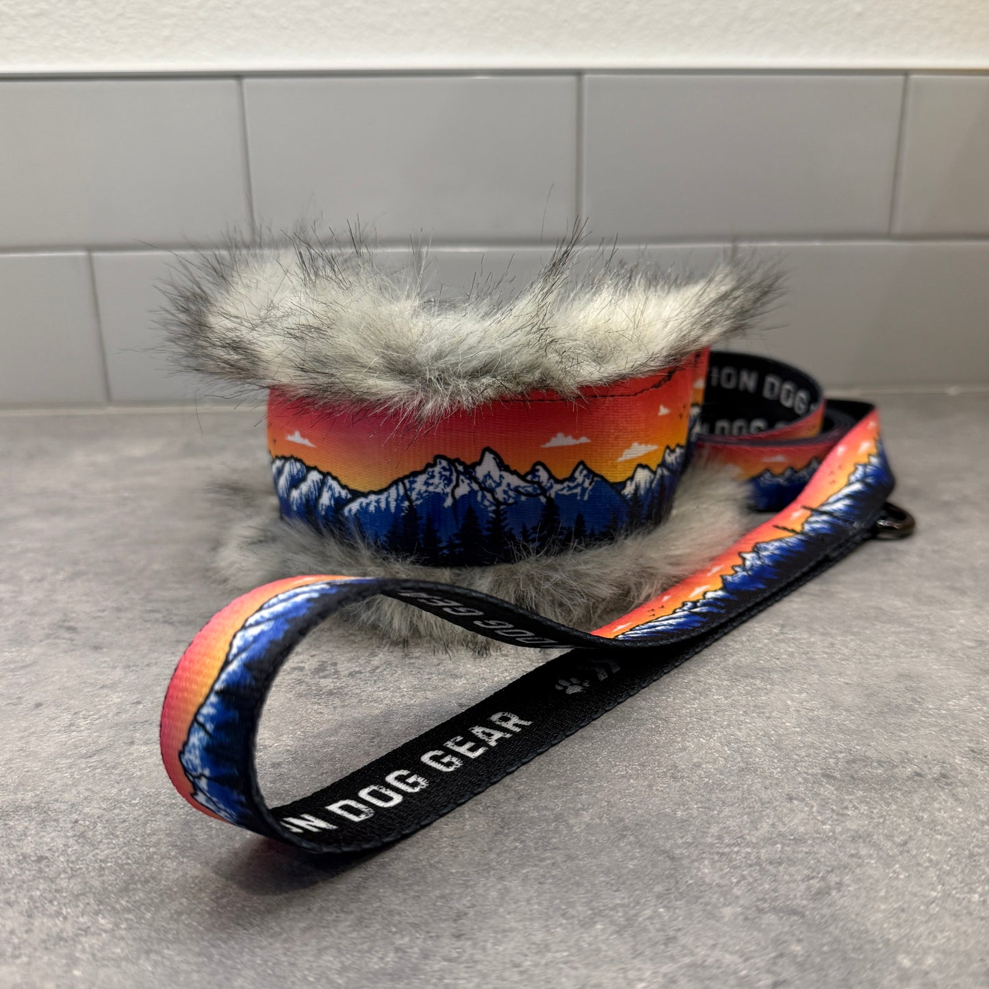 Rosegold Tetons Natural Minky Slip Collar + Built-In Leash | Handmade