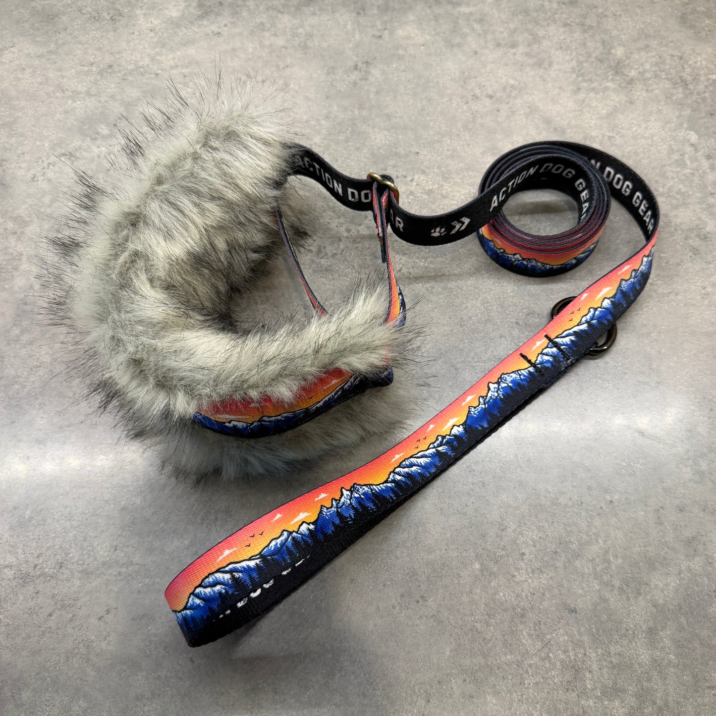 Rosegold Tetons Natural Minky Slip Collar + Built-In Leash | Handmade